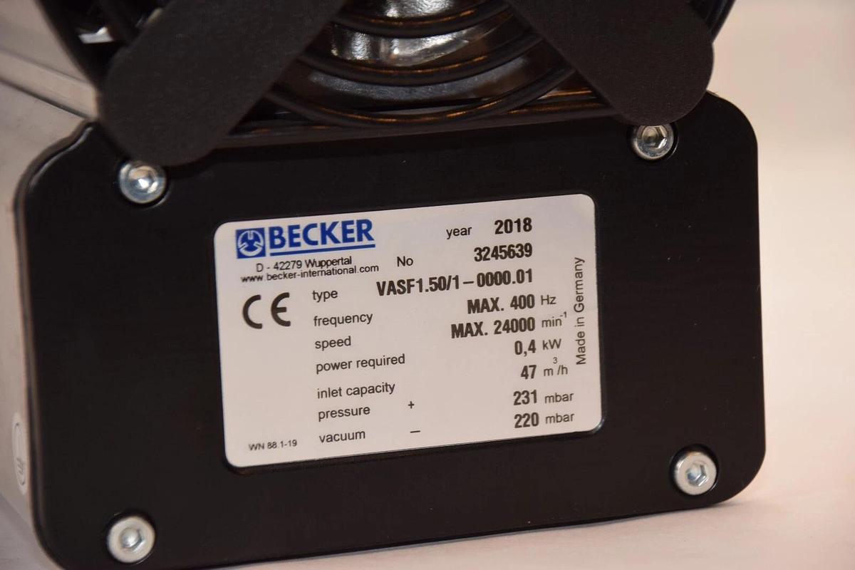 Used BECKER Double Stage Vacuum Pump VASF1.50/1-0000.01 0,4kW 1802-02356 100-240v