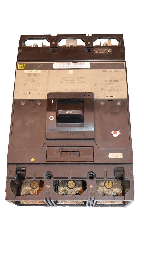 Used Square D Breaker MHP36450MT 450 AMP 600V  450A Magnetic Trip Adjustment