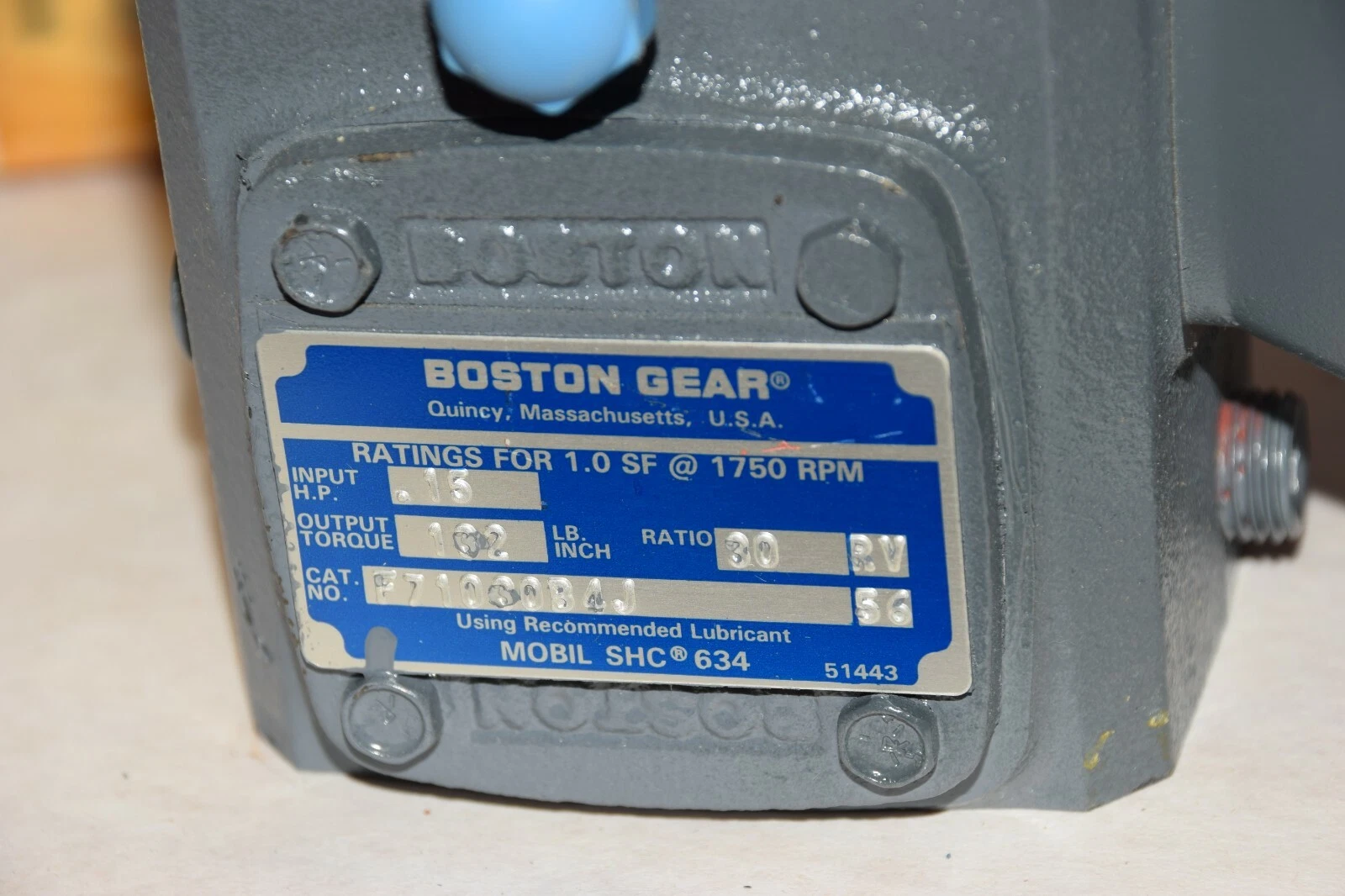 NEW BOSTON GEAR F710-30-B4-J F710-30-B4-J 30:1 .15HP RATIO GEAR SPEED REDUCER