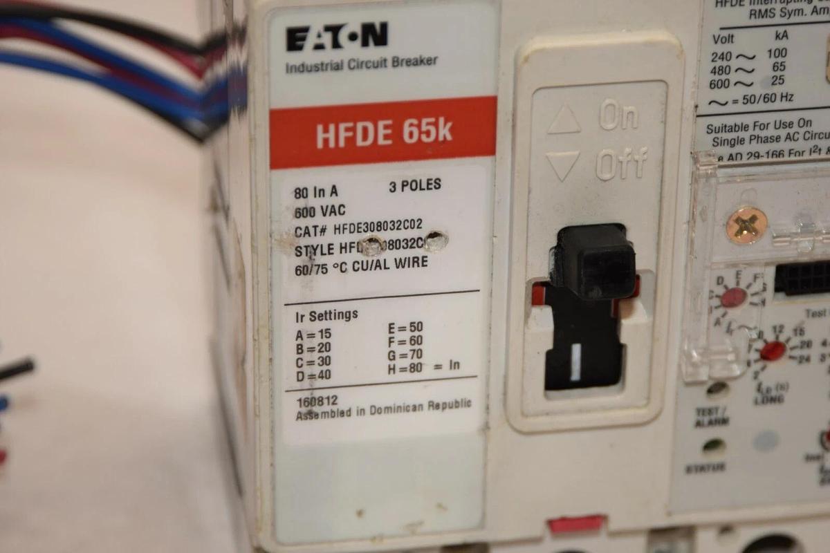 (NEW) EATON CUTLER HAMMER HFDE308032C02 80A 80 Amp A 3P 600Vac Circuit Breaker