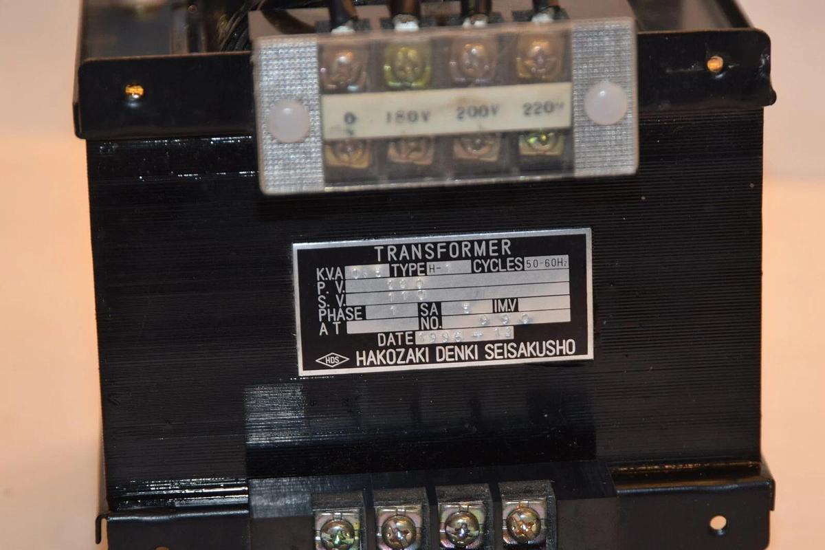 (NEW) HAKOZAKI DENKI H-1 H1 0.5KVA 50-60Hz 220PV 110SV 1 Phase Transformer