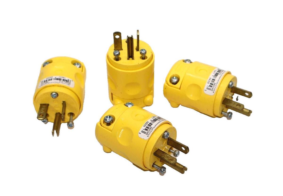 (NEW - Lot of 4) LEVITON 620PV-010 , 620PV010 3 Wire 2 Pole Electric Plug