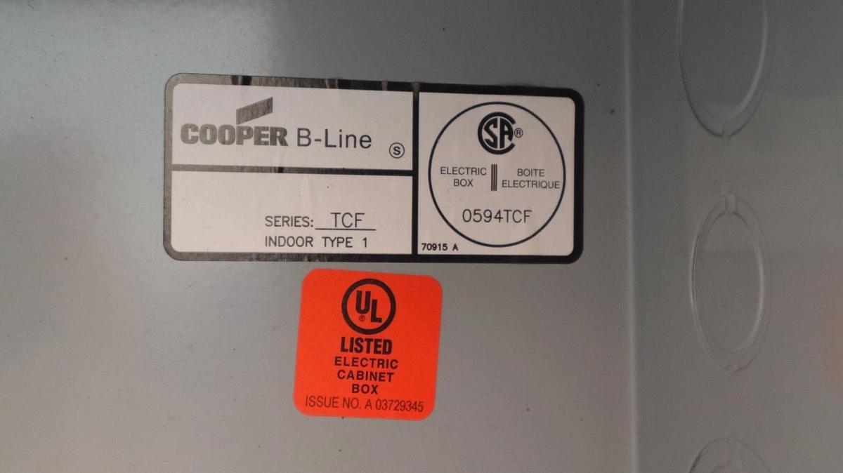 Eaton Cooper B-Line Telephone Cabinet Flush Type 1 1286TCF 1286 TCF 12x8x6 (NOS)