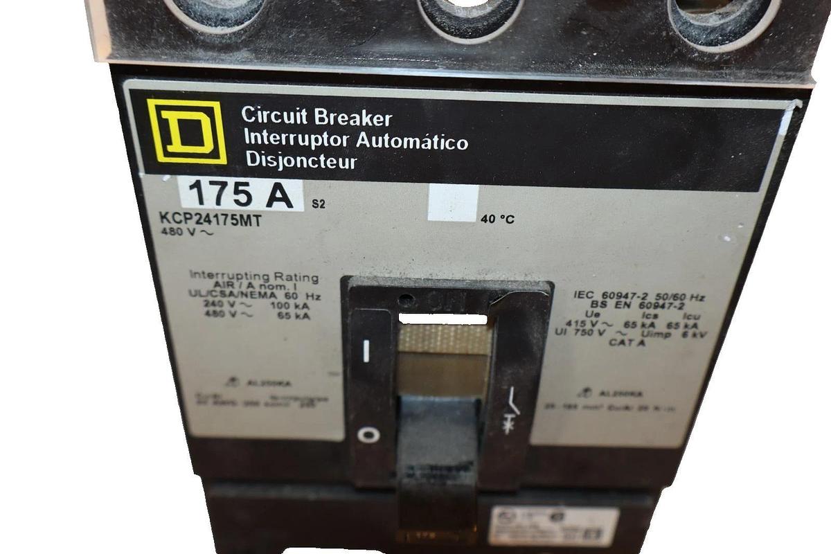 Used Square D 175A 175 Amp Circuit Breaker KCP24175MT 480V