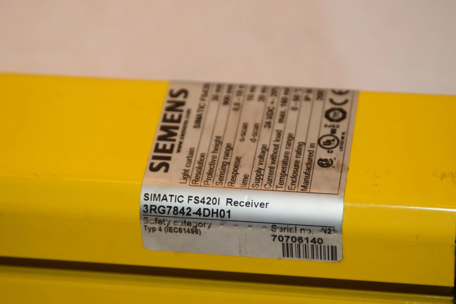 SIEMENS Light Curtain Receiver Simatic FS4201 3RG7842-4DH01 24Vdc (NEW)