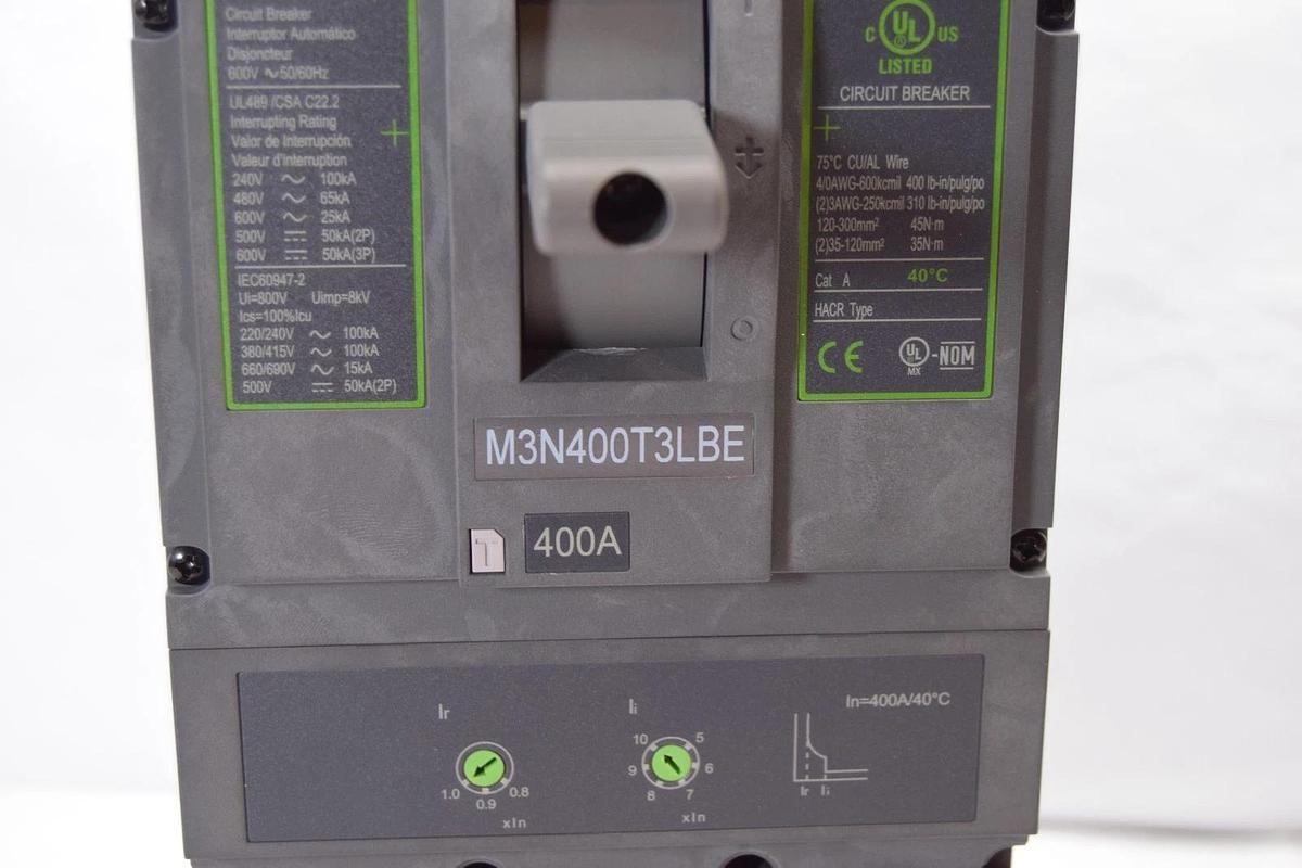 Noark Circuit Breaker 400A M3N M3N400T3LBE 400 Amp 3P 600c 50/60hz (NEW)