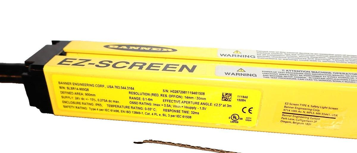Banner SLSR14-900Q8 EZ-Screen Receiver Safety Light Curtain (New)