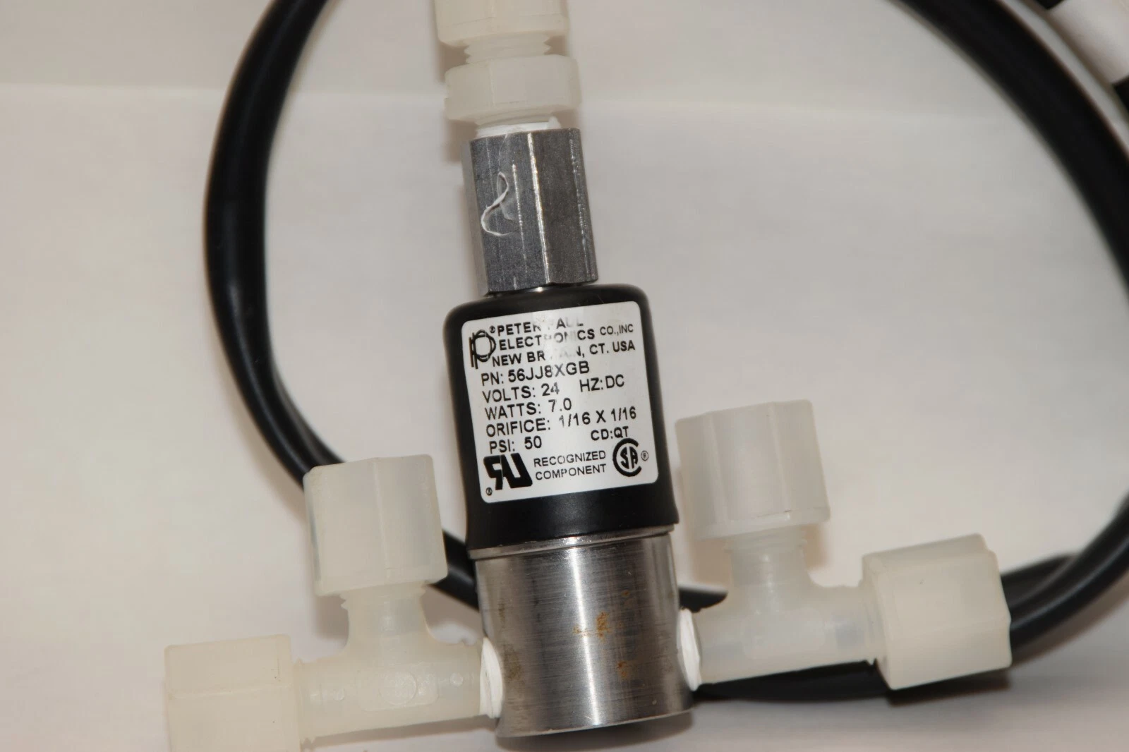 (NEW) PETER PAUL 56JJ8XGB 24V 7W 1/16 Orifice 50psi Pneumatic Solenoid Valve