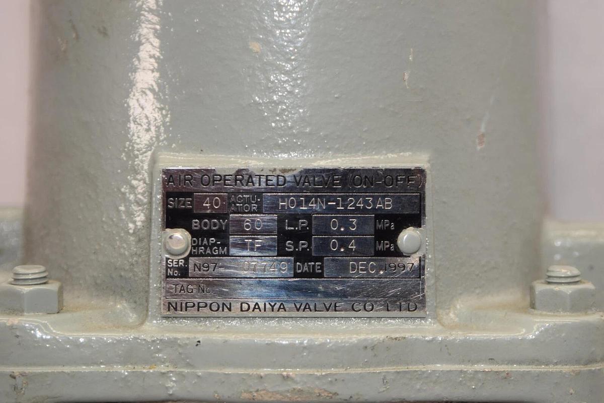 (NEW) NIPPON H014N-1243AB Size 40 Air Operated Valve (0n-off)