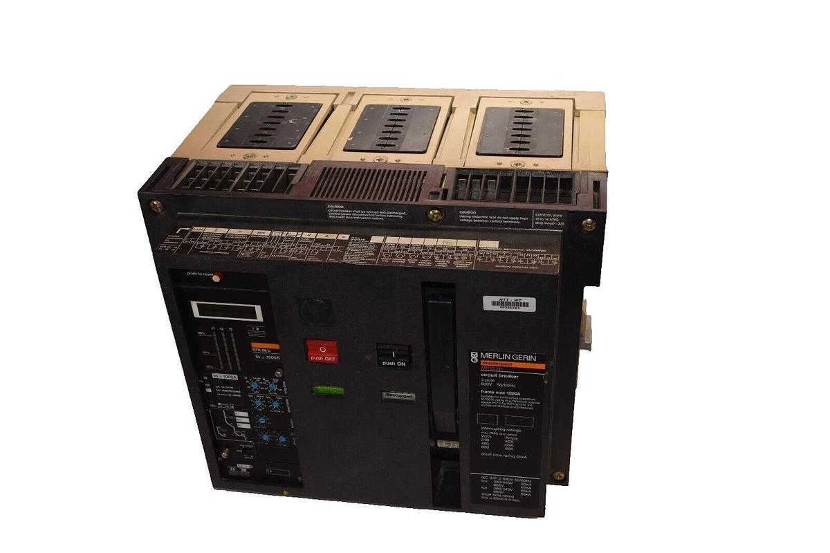 Used Merlin Gerin, Square D, Masterpact MP12H1 STR58U Trip 54750 3p 600v 1200A