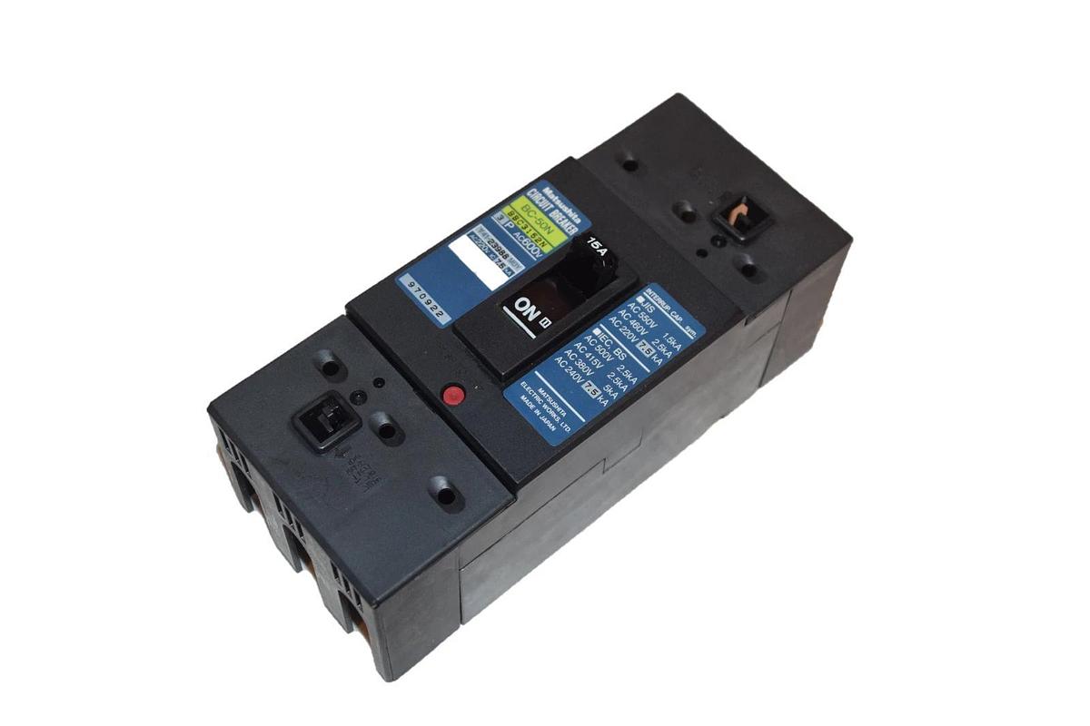 Used Matsushita 15 amp Circuit Breaker BC-50N BBC3152N 3 pole 15A 15 A