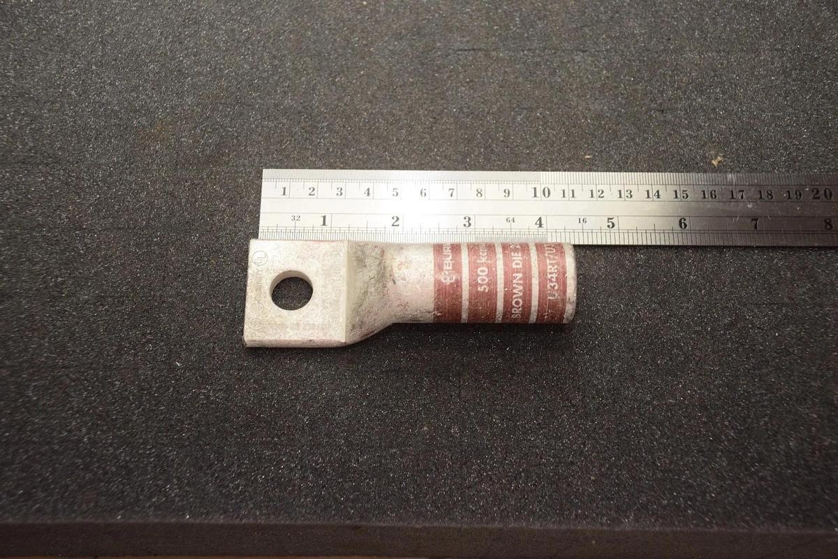 Burndy Terminal, 4/0 U34RT/U31ART, U34RT, 500kcmil CU, die 20, wire cable end