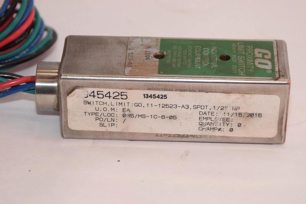 Used TOPWORX GO 11-12523-A3 1112523A3 1/2" Proximity Limit Switch