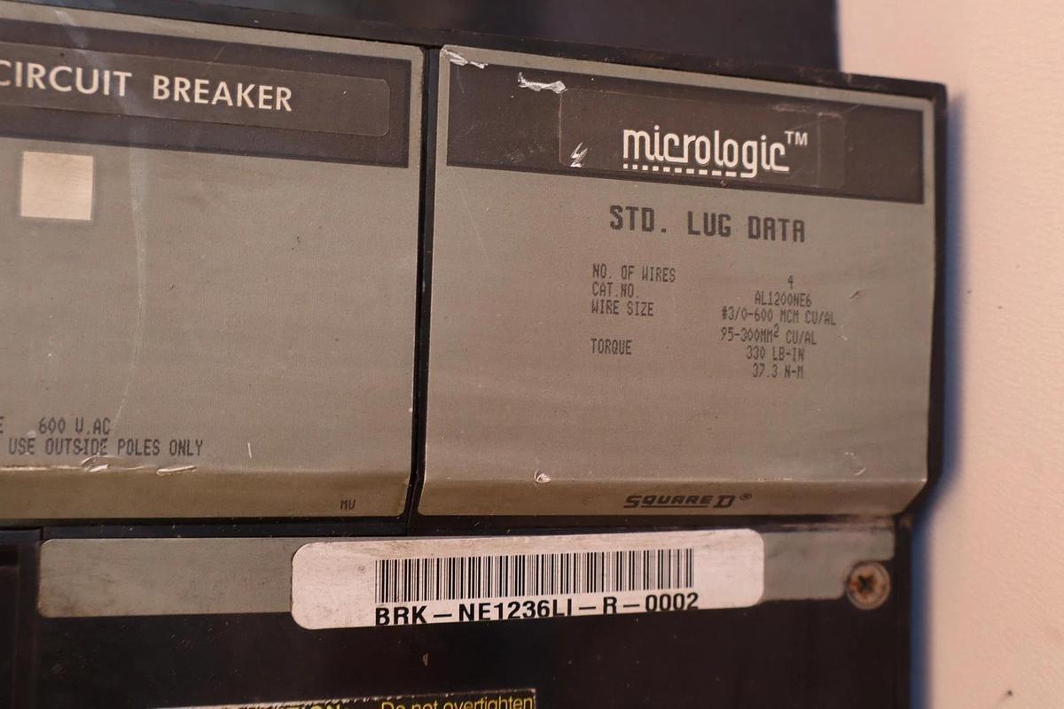 Refurbished Square D Breaker NE1236LI 1250A Frame Micrologic Series 1200A AMP
