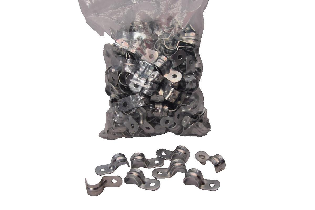 (Lot of 200) Assorted Brands 1/4" H.W. EMT 1 Hole Conduit Pipe Strap P-Clamp NEW