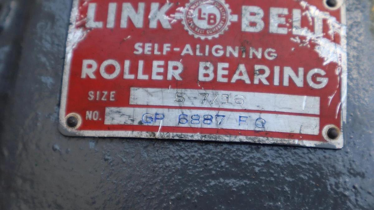 Link Belt 4 Bolt 5-7/16 Split Plummer Pillow Block Bearing HOUSING GP6887FC NOS