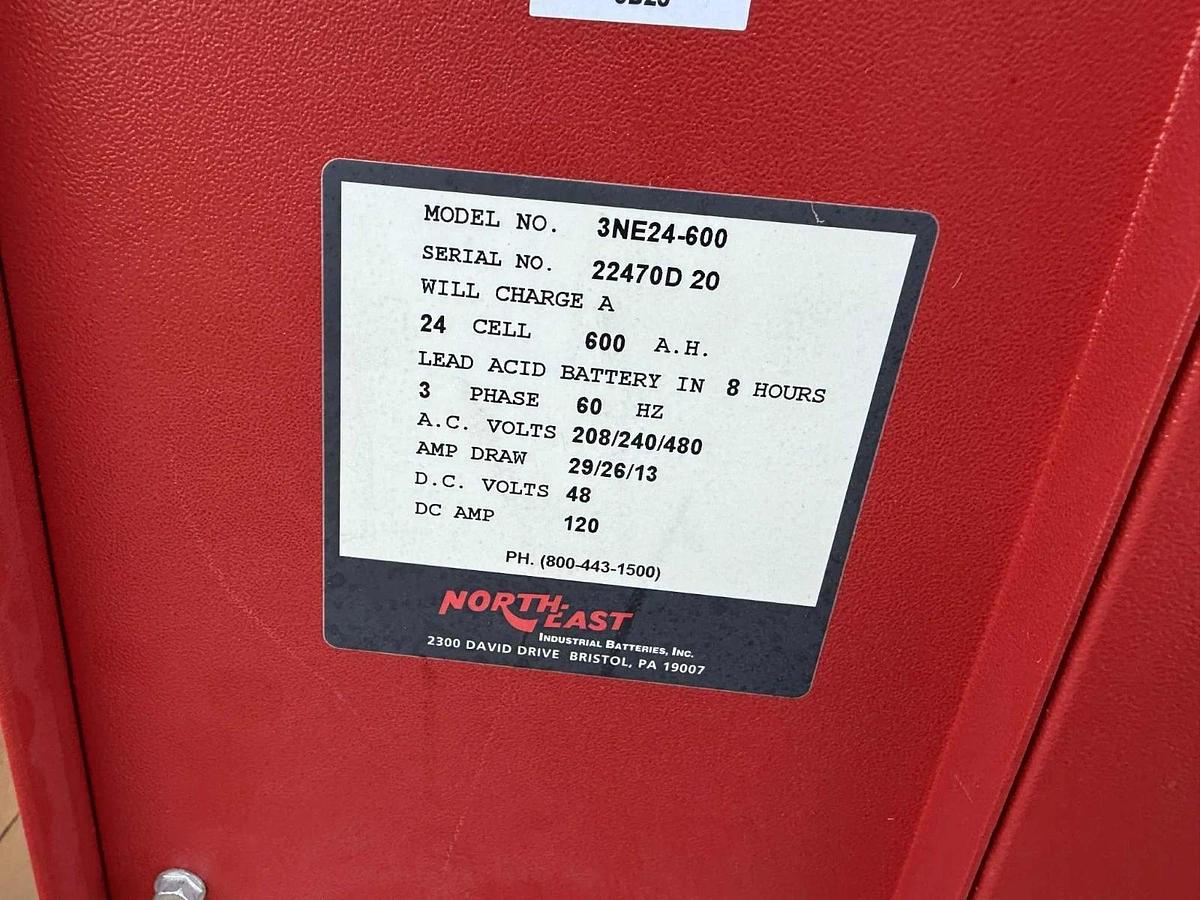 Used NorthEast Forklift Battery Charger 48V 24 Cell 208/240/480v 3NE24-600 600AH 3ph