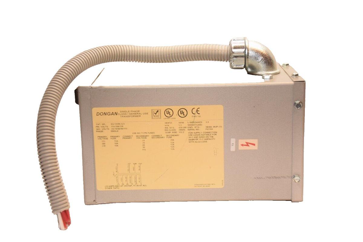 Used DONGAN ES-13206.523 115/208/230V 1.3kva 1.3 kva 1ph Class 1 General Transformer