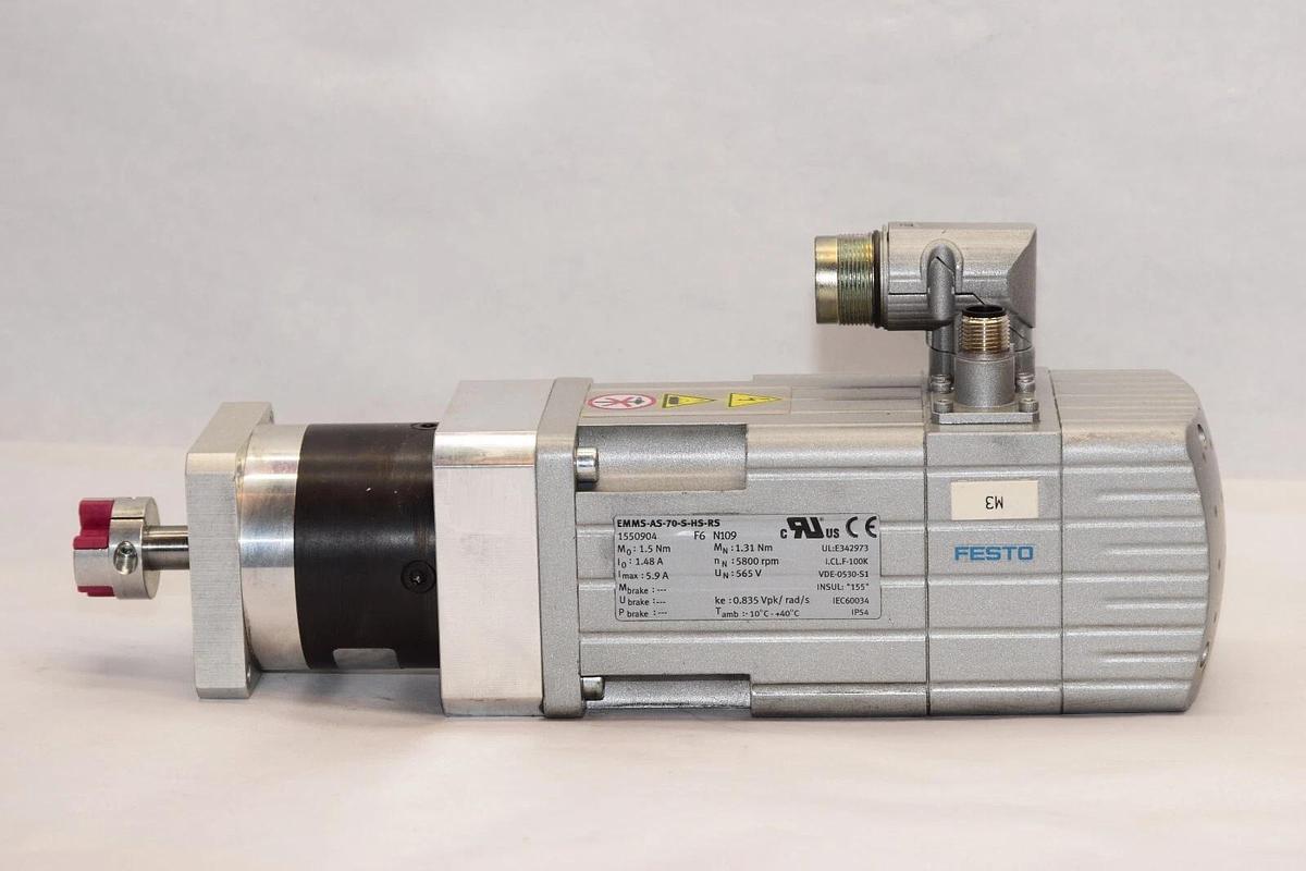 Used FESTO EMMS-AS-70-S-HS-RS , 1550904 5800rpm 1.48A Servo Motor