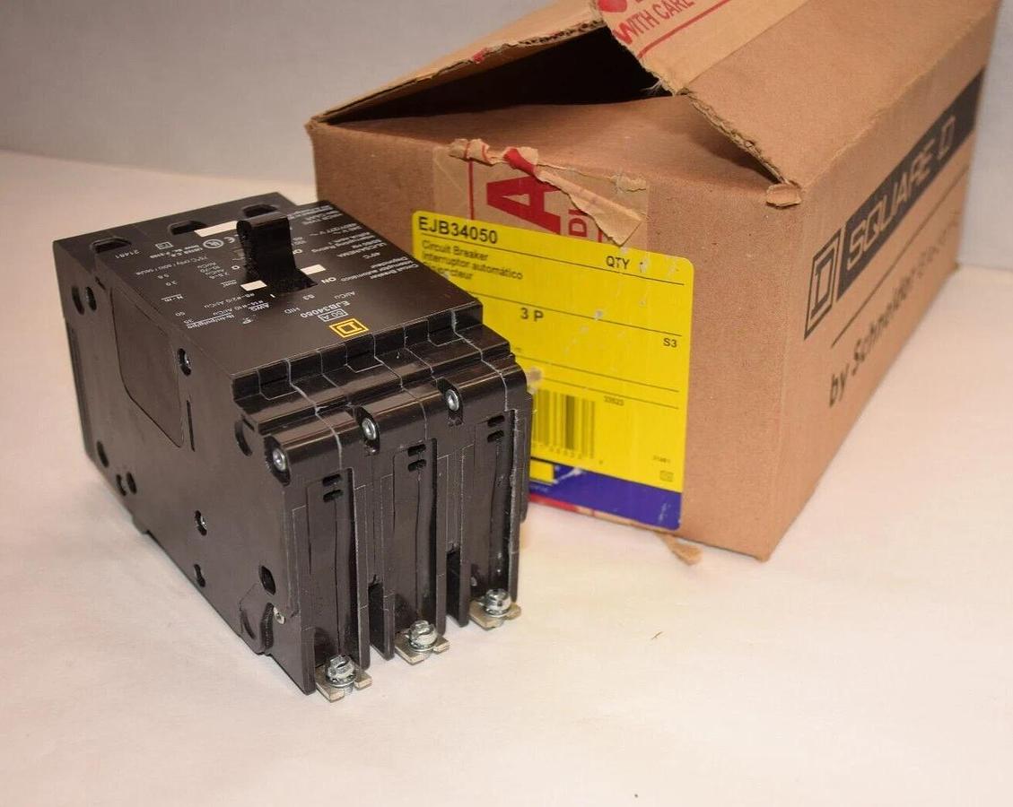 SQUARE D Circuit Breaker EJB34050 50A 50 Amp 3P 3 Pole HACR 240v 480y/277v (NEW)