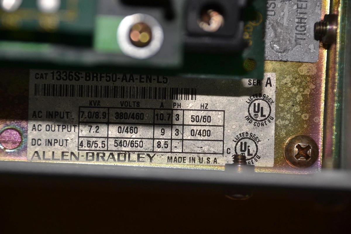Used ALLEN BRADLEY 1336S-BRF50-AA-EN-L5 380/460V 10.7A 3PH 50/60Hz 1336 PLUS DRIVE