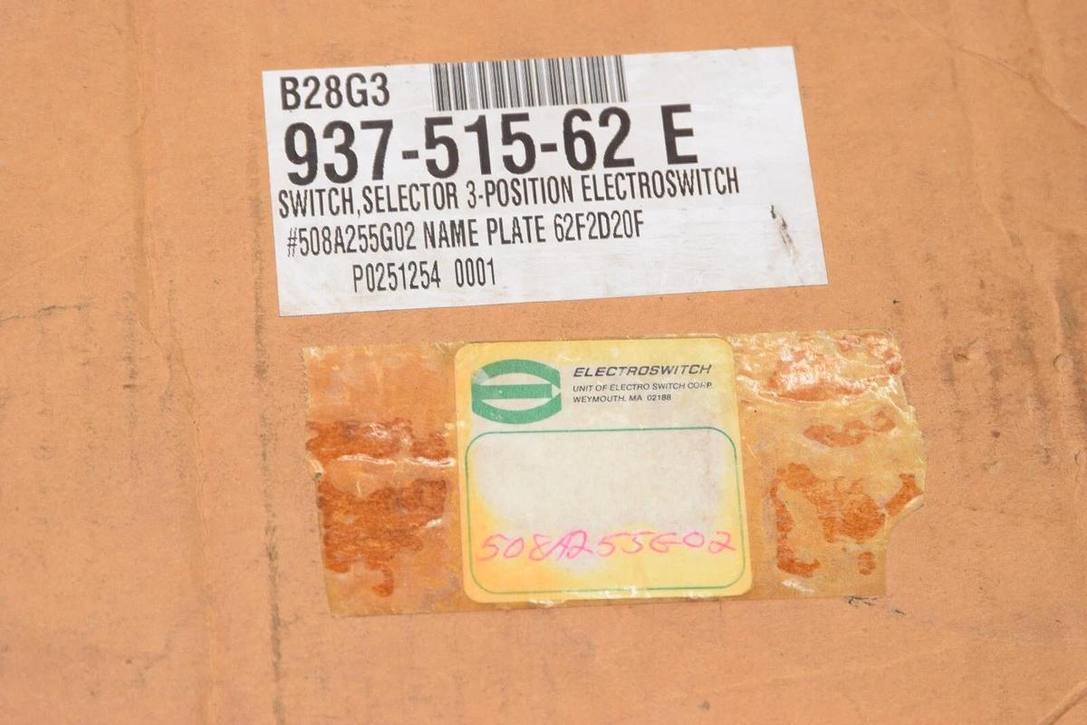 (NEW) ELECTROSWITCH 508A255G02 937-515-62 E 3 Position Rotary Selector Switch