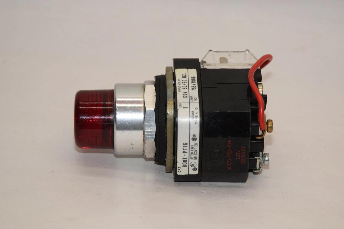 (NEW) ALLEN BRADLEY 800T-PT16 Series T 120V 50/60Hz Red Push Button