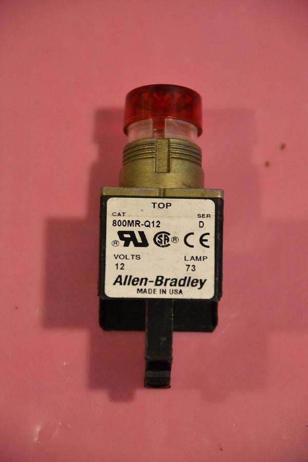 Used ALLEN BRADLEY PUSHBUTTON 800MR-Q12 800MR Q12 800MRQ12 12 V 12V 73 LAMP SER D