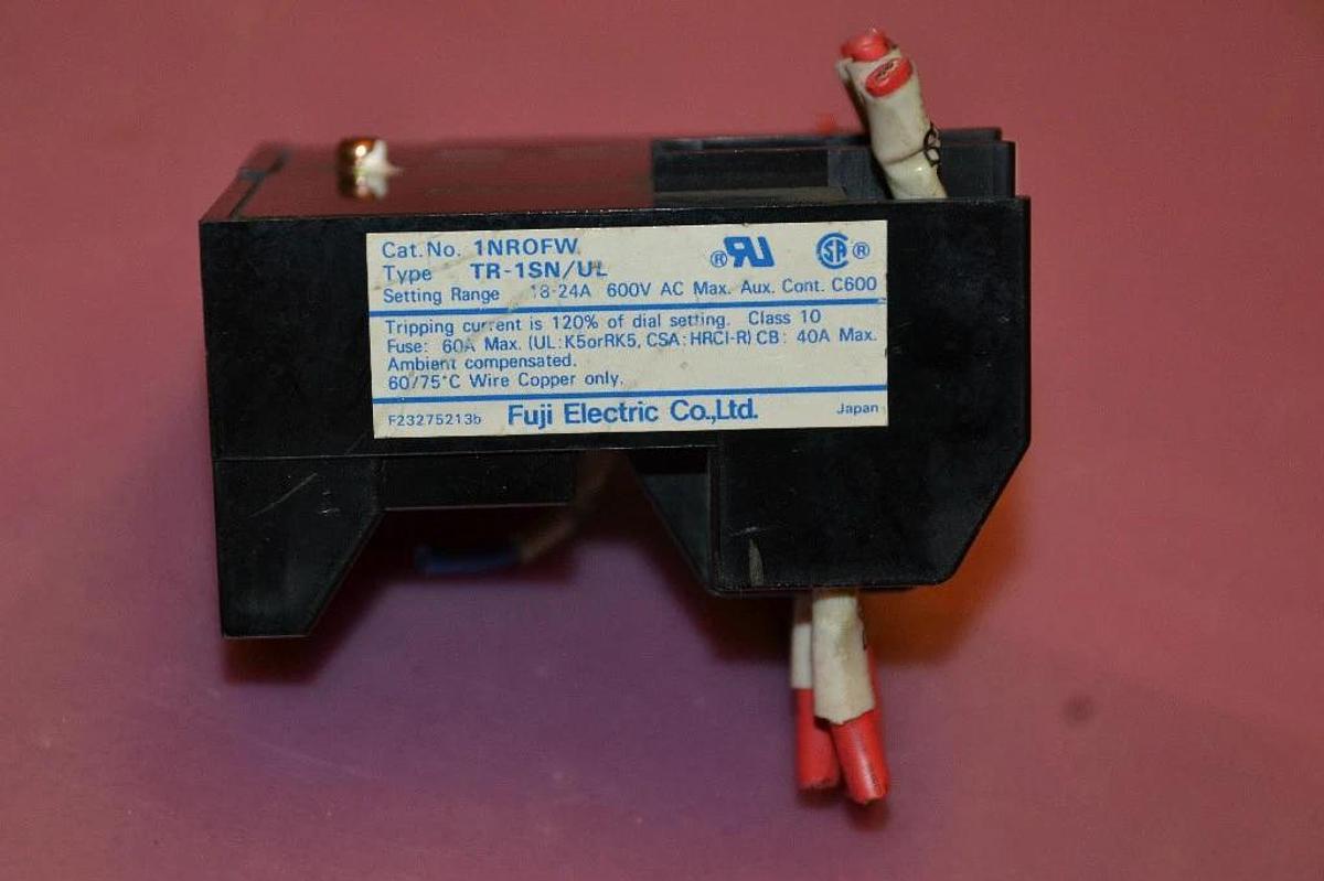 Used FUJI ELECTRIC THERMAL OVERLOAD RELAY TR-1SN/UL TR 1SN/UL TR1SNUL 1NROFW