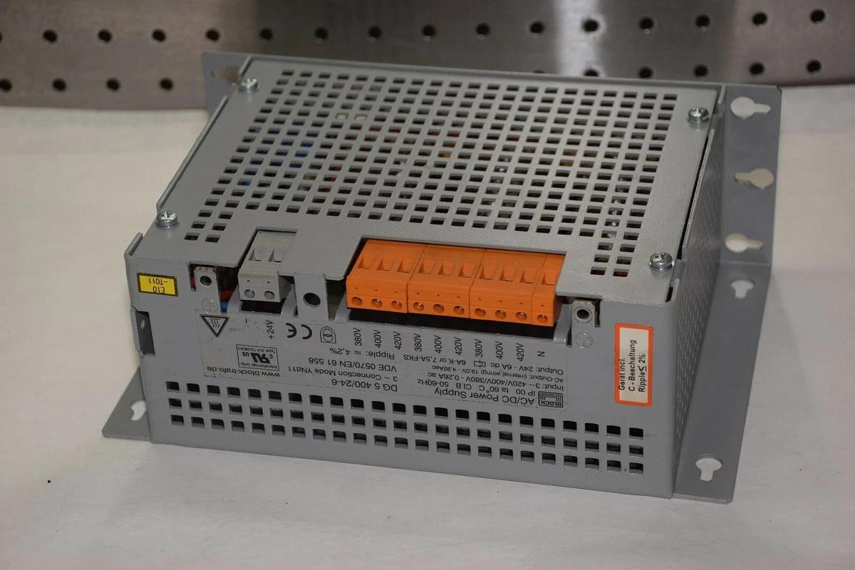 Used BLOCK AC/DC Power Supply  DG5400/24-6  3ph to 24Vdc 3 Phase converter to DC 24V