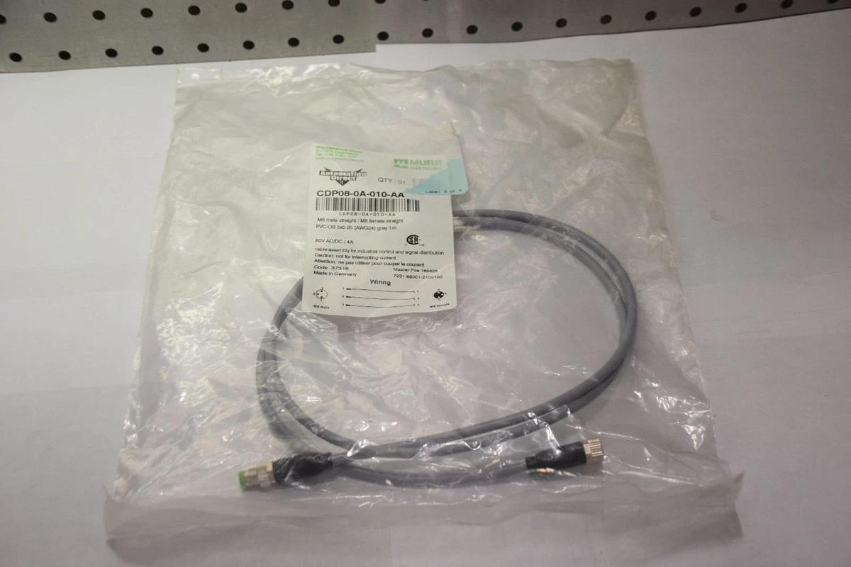 MURR ELECTRONIK CDP08-0A-010-AA M8 FEMALE TO M8 MALE STRAIGHT CONNECTOR NEW