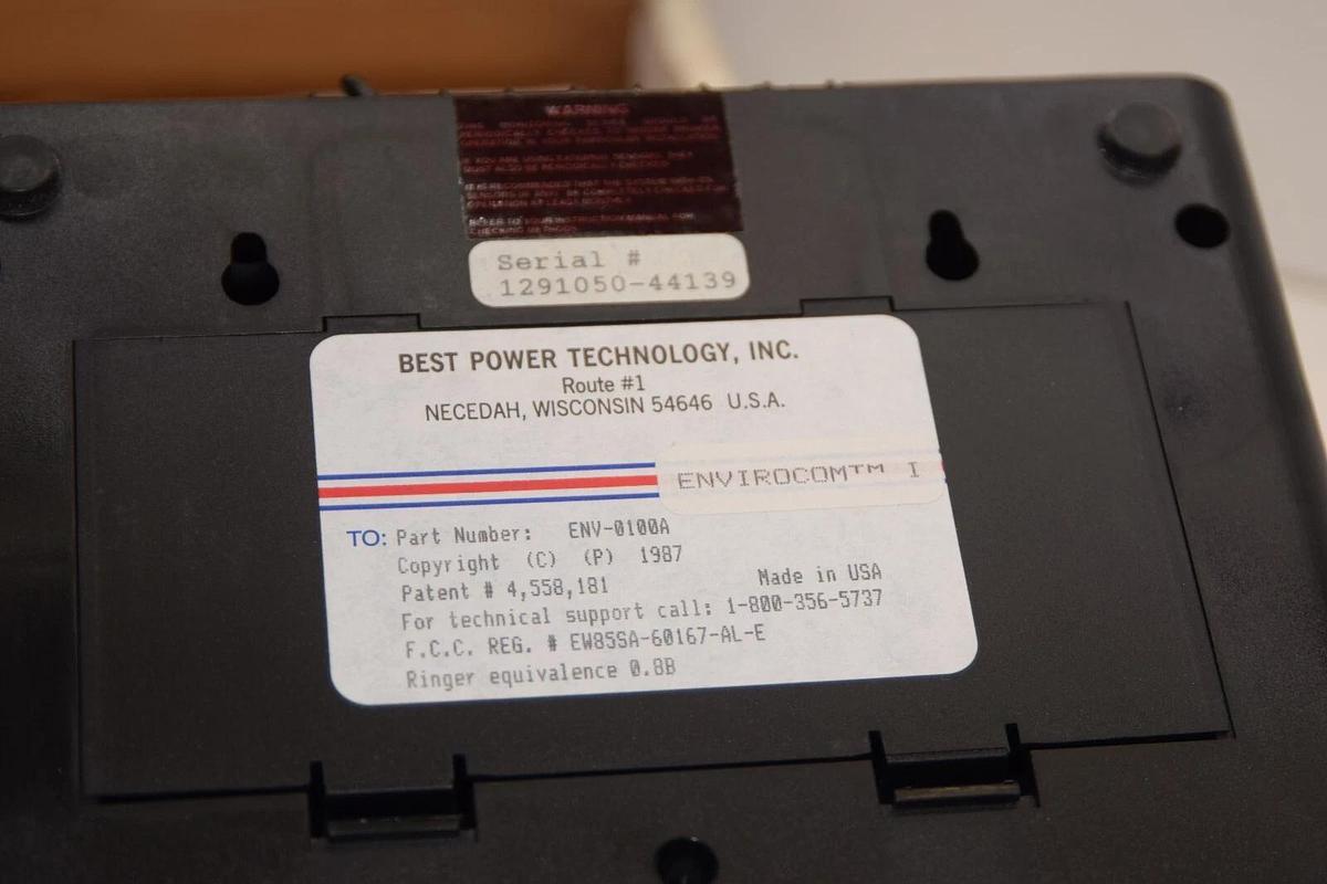 (NEW) BEST POWER TECHNOLOGY INC. ENV-0100A EnviroCom I Monitor USA