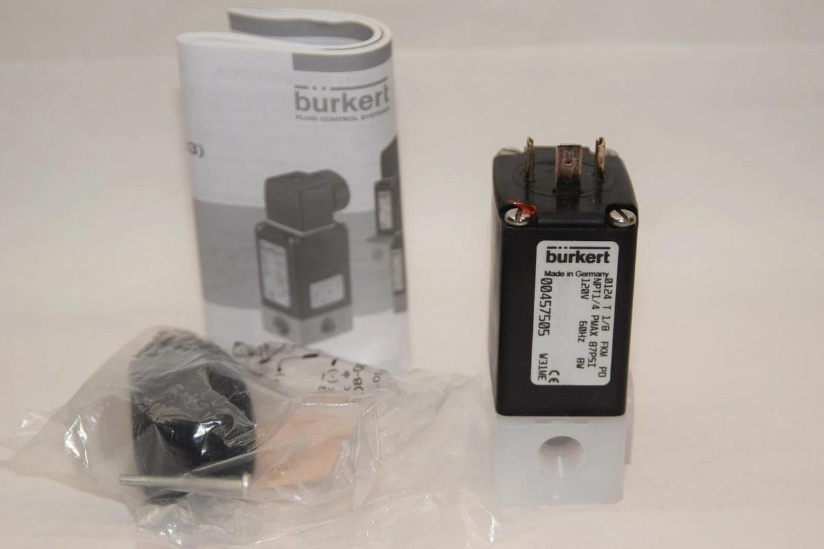 (NEW) BURKERT 0124 T 0124T 00457505 120V Pivoted Armature Valve