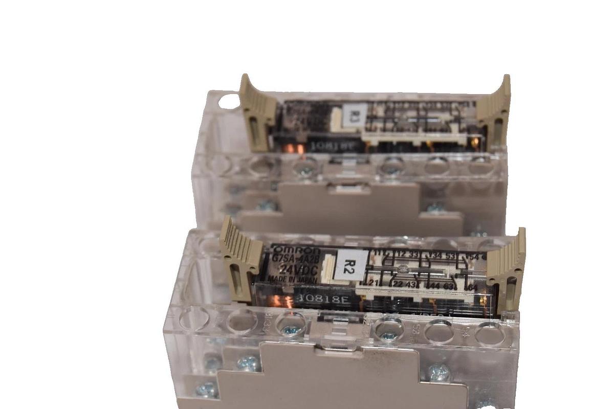 Used Omron P7SA-14F-ND, 24Vdc Safety Relay With G7SA-4A2B 24Vdc Module (Lot of 2)