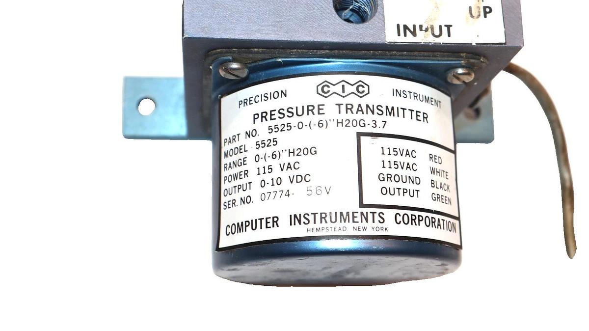 Used Computer Instruments Corporation 5525-0-(-6)"H20G-3.7 5525 Pressure Transmitter