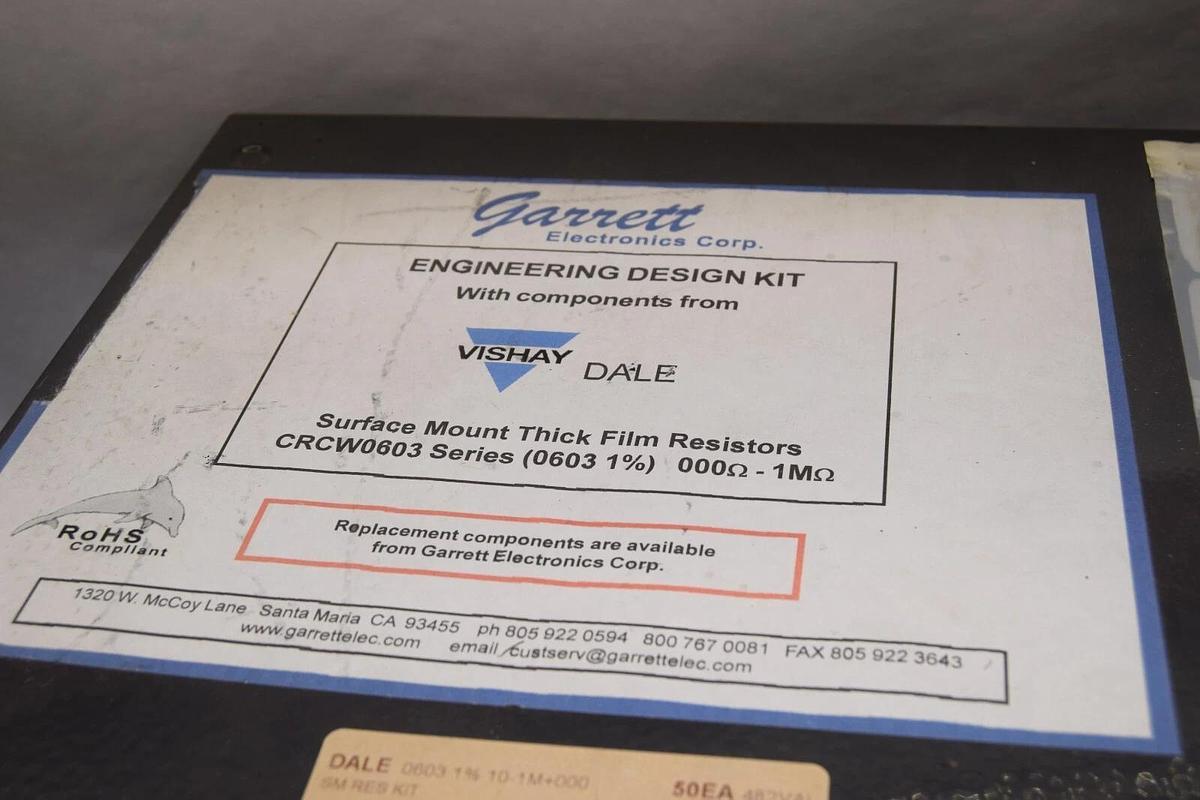Lot 20 Drawer GARRETT VISHAY DALE CRCW0603 0603 SM Suface Mount 1% Resistor Kit