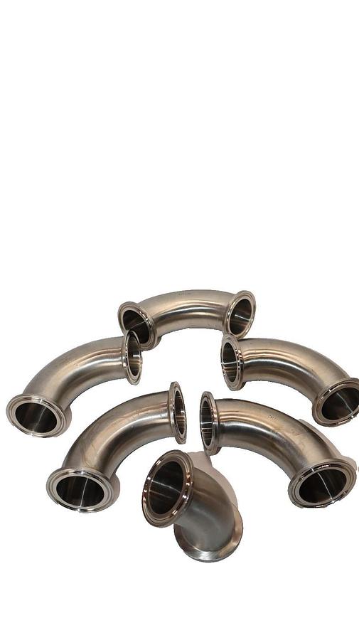 1-1/2" od (5) 90° Elbow (1) 45° Stainless Steel Pipe Fitting (New - Lot 6)