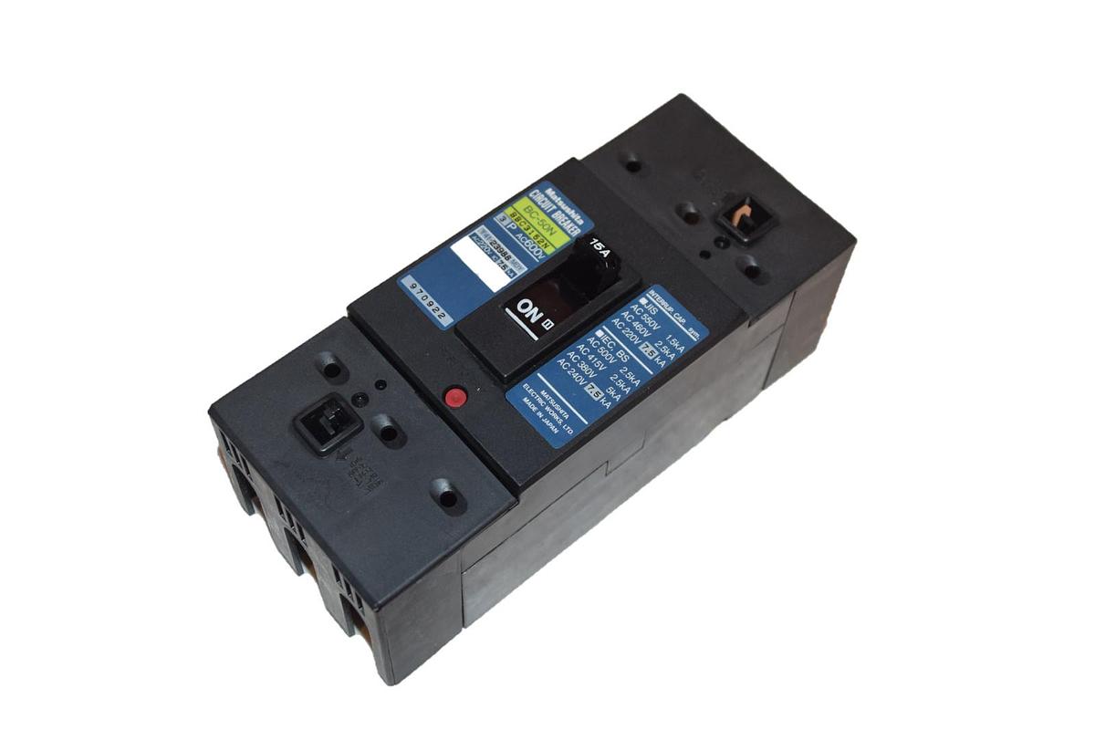 Used Matsushita 15 amp Circuit Breaker BC-50N BBC3152N 3 pole 15A 15 A