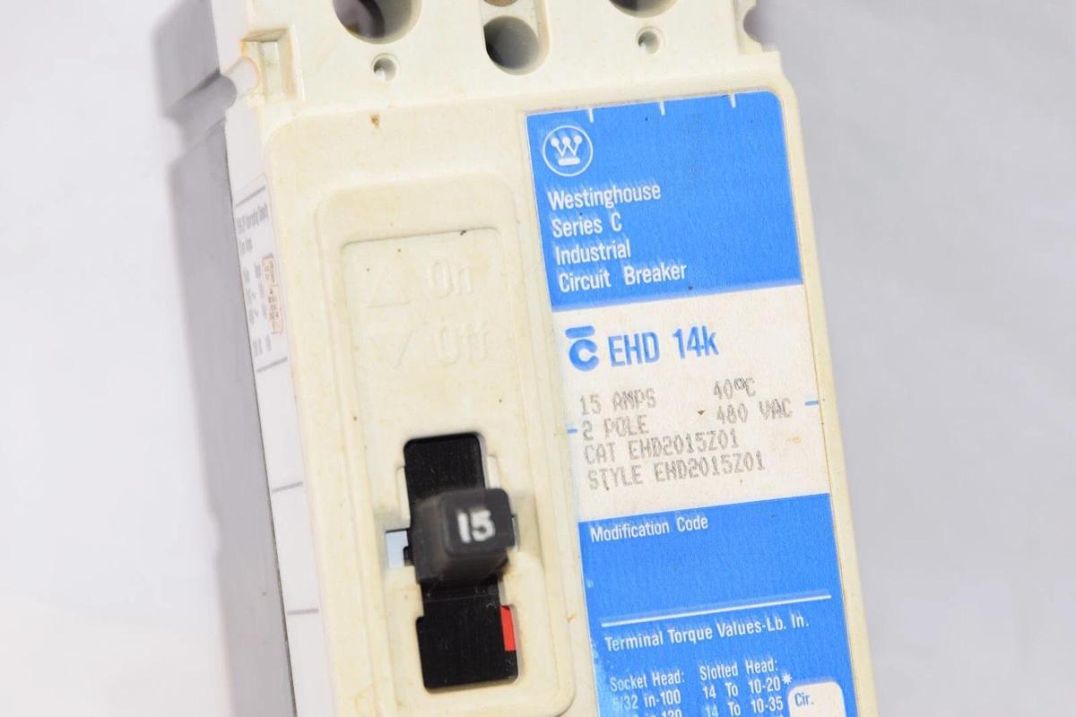 (NEW) WESTINGHOUSE EHD2015Z01 15A Amp 2 Pole Series C Circuit Breaker