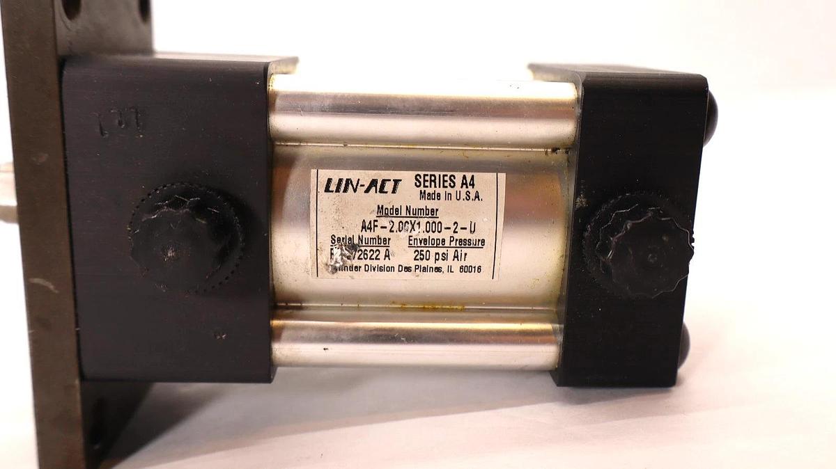 Lin-Act Pneumatic Cylinder A4F-2.00X1.000-2-U 250psi Series A4 (New)