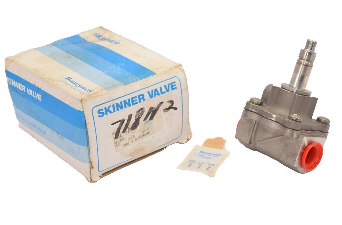 Honeywell / Skinner 714N3 S/S 1/2"NPT 2-way valve 11/64" orifice (New)