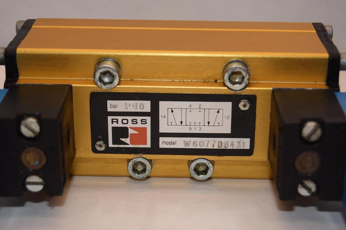 Used Ross W6077B3431 1-10Bar Pneumatic Solenoid Valve 24vdc coil