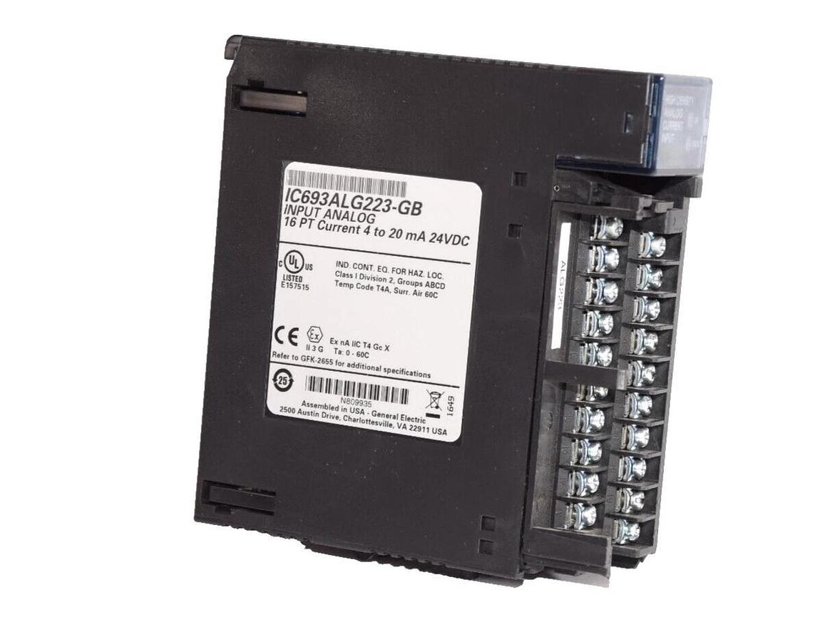 Used GE FANUC IC693ALG223-GB 16pt Current 4-20mA 24Vdc Input Analog Module *No Cover*