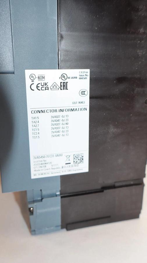 Siemens Circuit Breaker 500A 500 Amp 3VA5450-7EC31-0AA0 3VA5 3p 600v TM230 *NEW*
