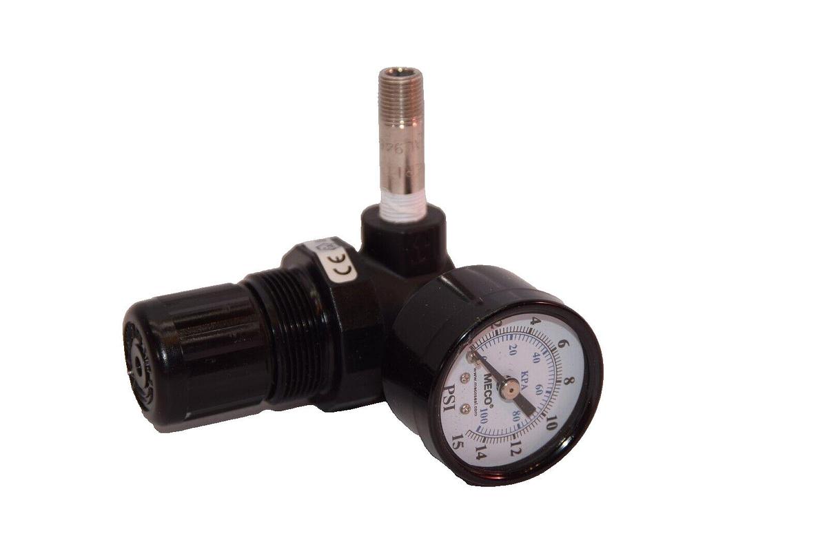 (NEW) NORGREN R07-102-RNEA Regulator with Meco 100 0-15psi Gauge