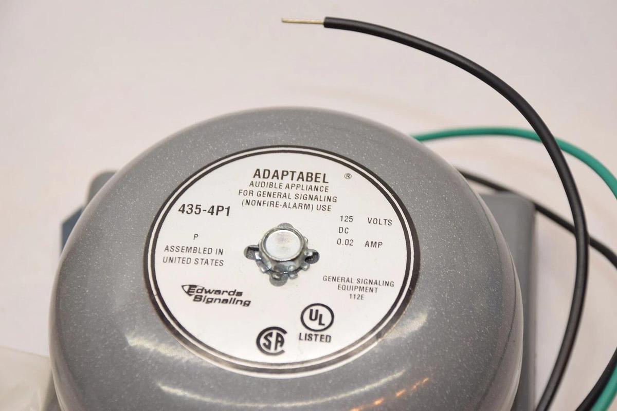 (NEW) EDWARDS SIGNALING ADAPTABEL 435-4P1 125Vdc 4" Signaling Bell