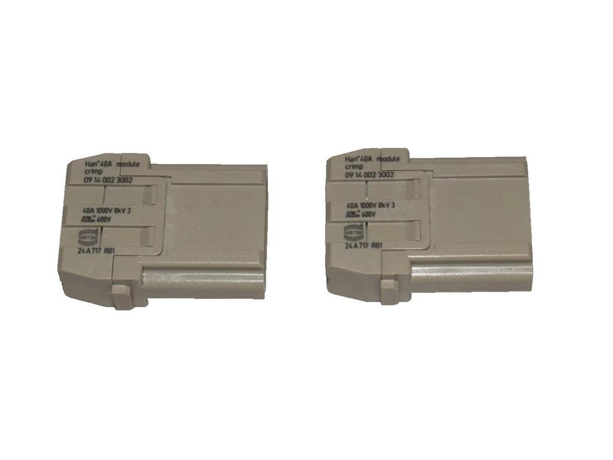 Harting Han 2 MOD-M-C 40A Module Crimp Male Connector 09140023002 *Pack of 2 NEW