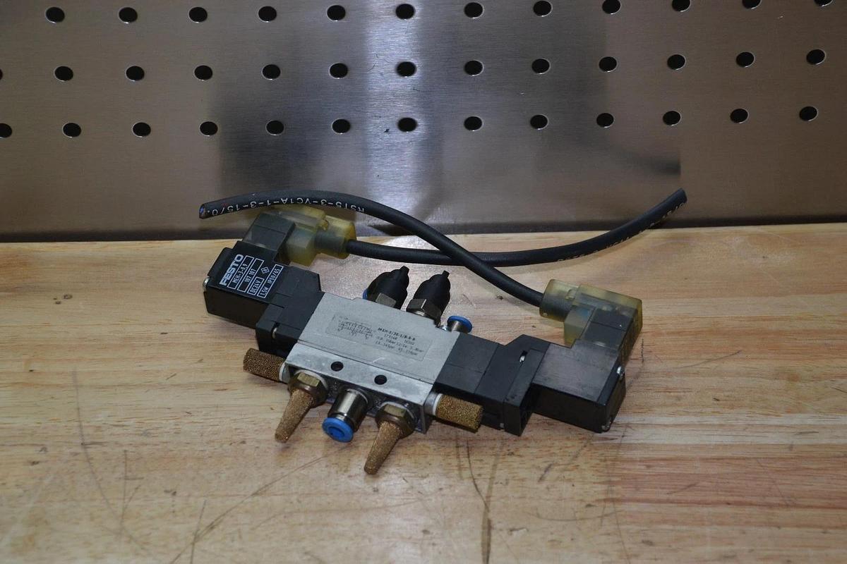 Used FESTO MEH-5/3E-1/8-S-B 13-145psi SOLENOID VALVE