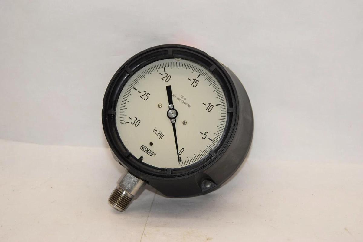 (NEW) WIKA -30 to 0 316 SS Tube and Connection Gauge
