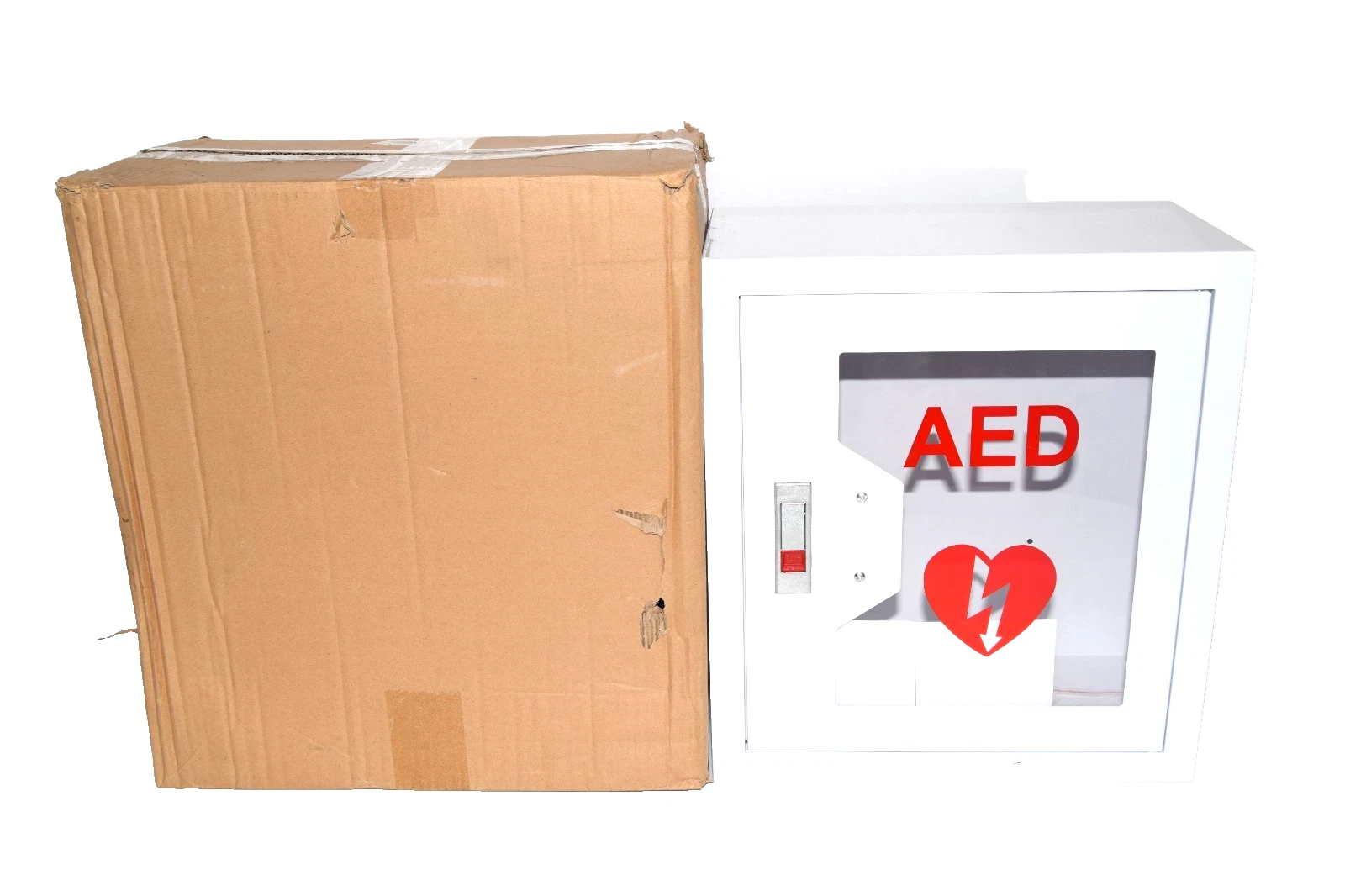 NLShan Wall-Mounted AED Steel Defibrillator Storage Case 14.2"x7.8"x15.7"